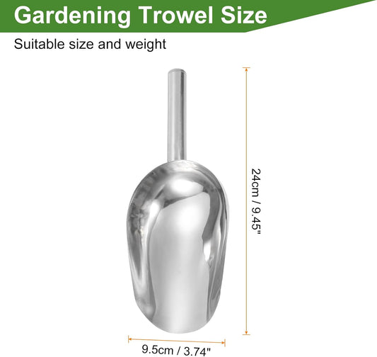 Garden Soil Scoop 9.45 x 3.74 Stainless Steel Hand Shovel Spade with Handle for Planting Weeding Digging