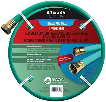 Leader Hose with 5/8" Diameter by 6 Foot - 2 Pack, Male/Female