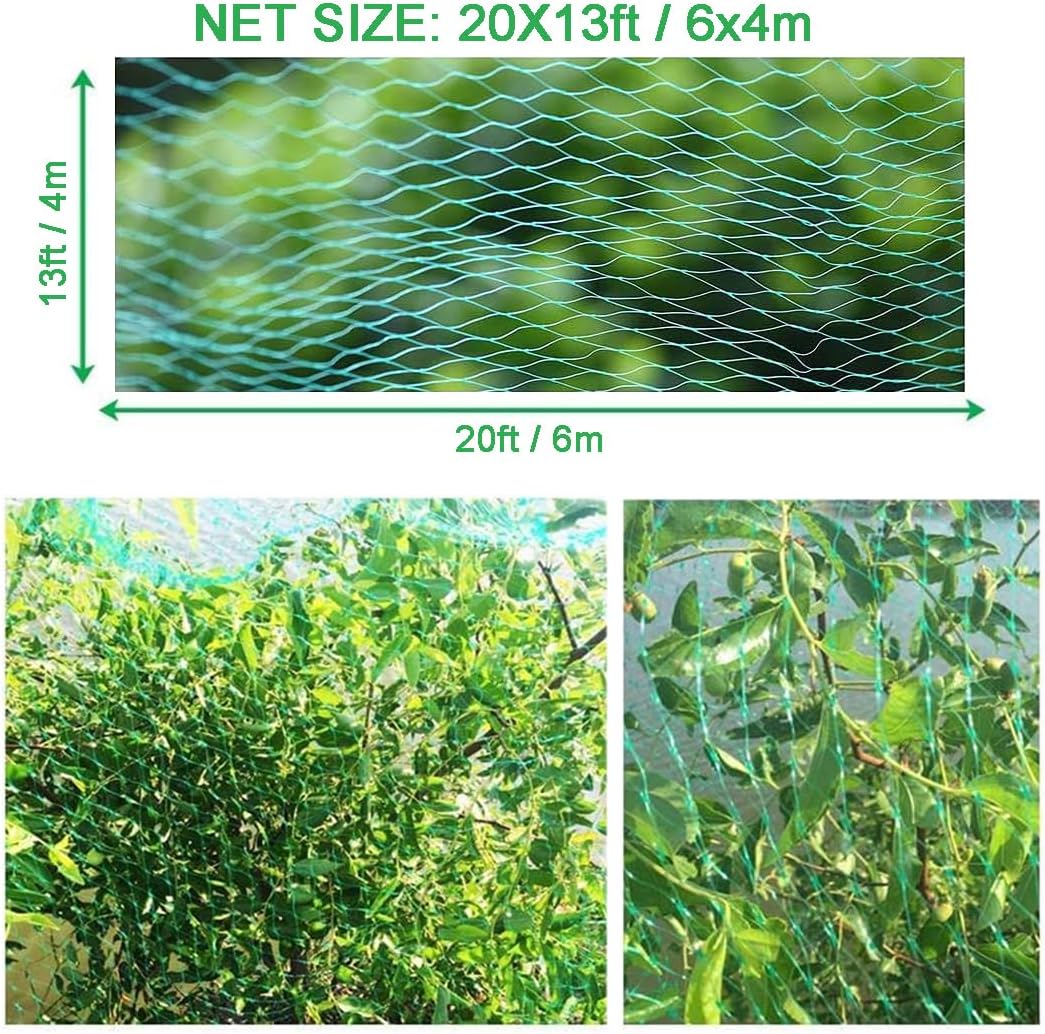 Bird Netting for Garden Protect Vegetable Plants and Fruit Trees, 13x33ft