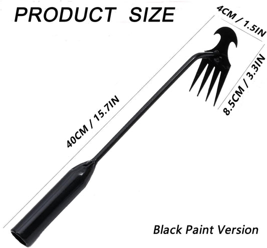 Weed Puller Gardening Hand Weeder Tools,Portable Artifact Uprooting Weeding 6 Teethes Manganese Steel Weed Removal Dual Purpose Manual Hand Pulling Tool for Lawn Garden (Black)