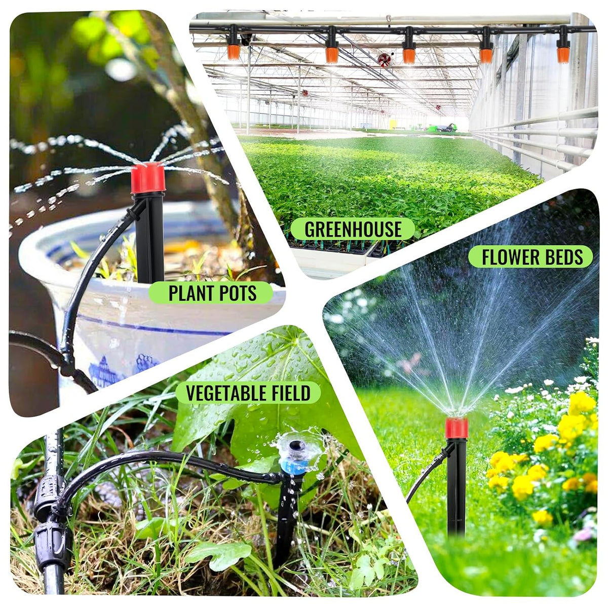 240FT Drip Irrigation System with with 1/2'' 1/4'' Tubing Hose