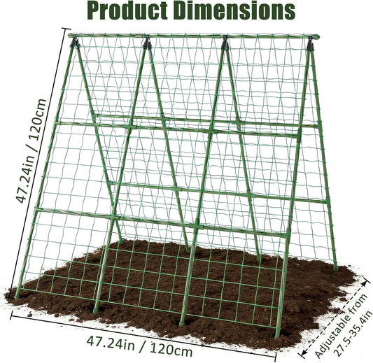 Cucumber Trellis, 48"x48" A-Frame Trellis for Raised Bed, Garden Trellis for Climbing Plants Outdoor, Plant Support for Vegetables Vines