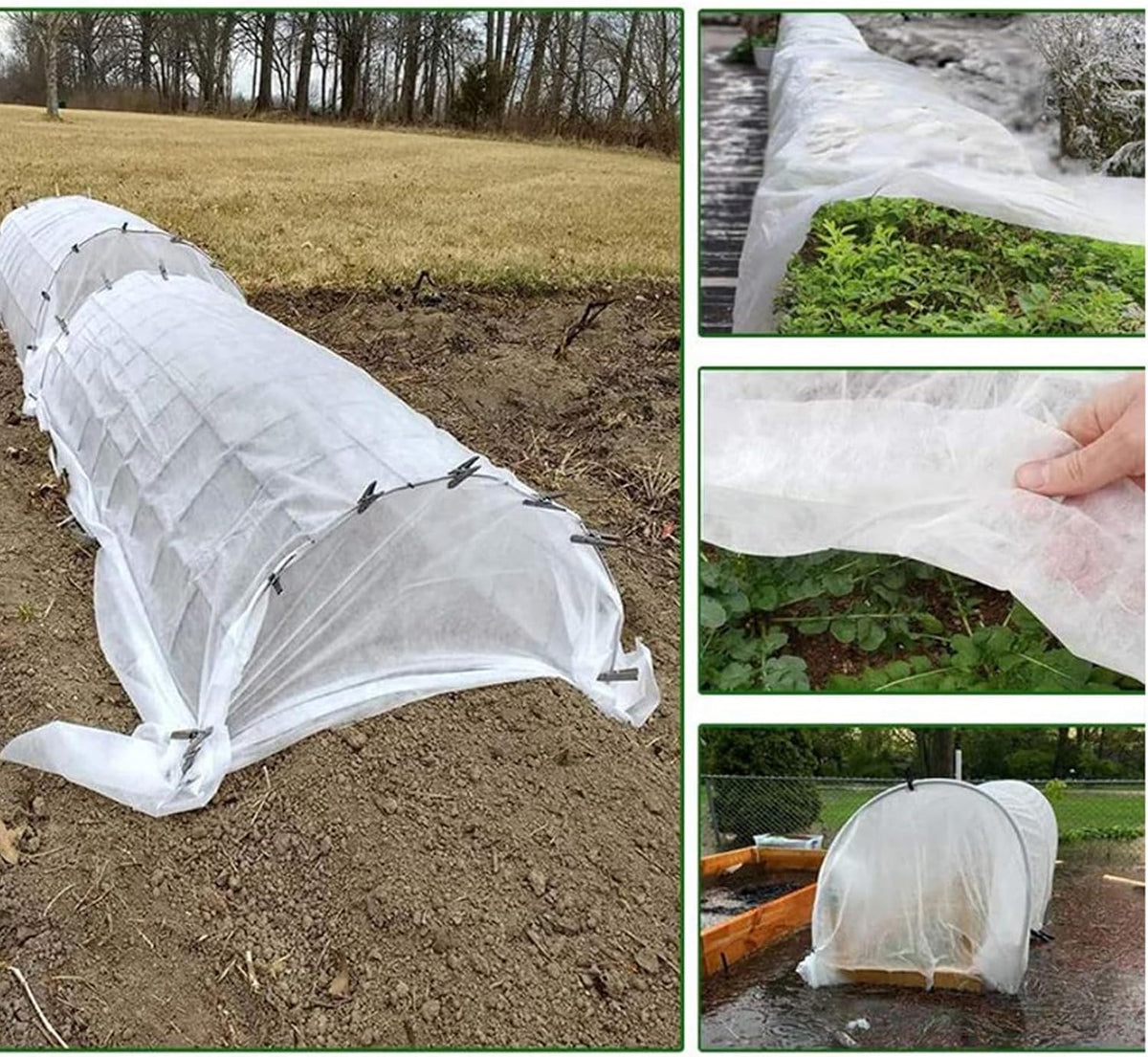Plant Covers Freeze Protection, Non Woven Fabric Frost Cloth, Frost Blankets for Outdoor Plants, Floating Row Cover Garden Fabric for Plants Vegetables Flowers Fruits (10 * 30ft)