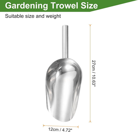 Garden Soil Scoop 10.63 x 4.72 Stainless Steel Hand Shovel Spade with Handle for Planting Weeding Digging