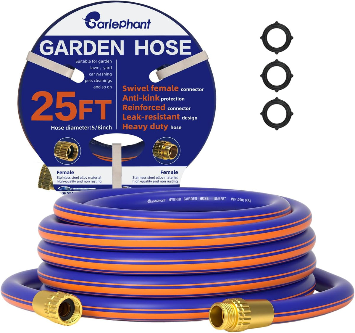 Leader Hose 6ft x 5/8",Short Water Hose for Hose Reel,Leakproof,Lightweight, Flexible Hybrid Hose with Swivel Handle, Female to Female Fittings