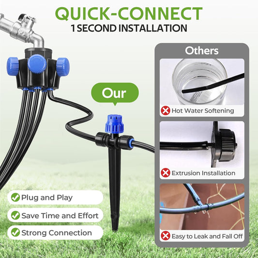 50FT Drip Irrigation Kit for Small Gardens