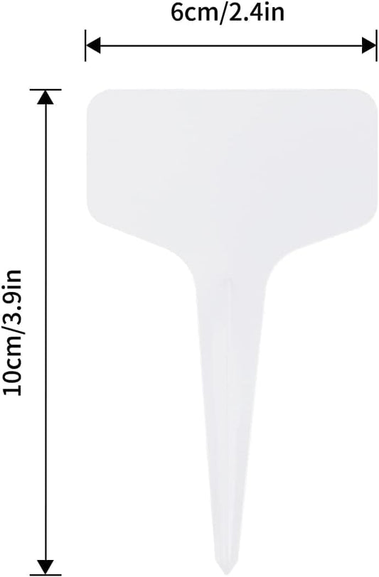100 Pcs 6 x10cm Plastic Plant T-Type Tags Nursery Garden Labels