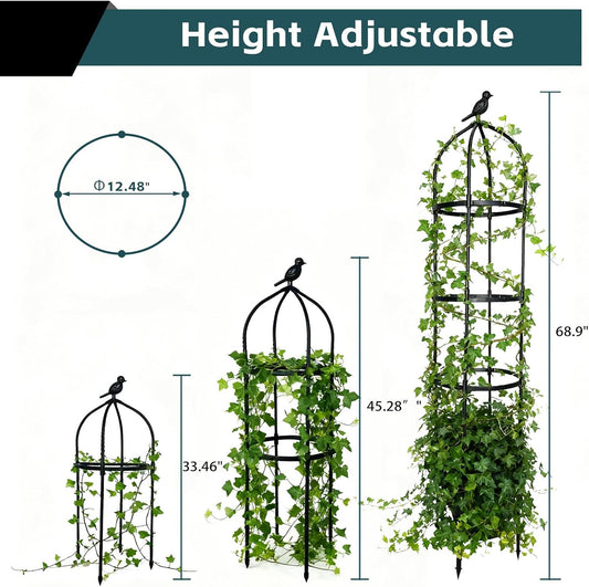 2 Pack Garden Obelisk Trellis for Climbing Plants Outdoor, Plant Trellis Garden Tower Trellis for Potted Plant Climbing, Flowers Vegetable Cucumber Trellis