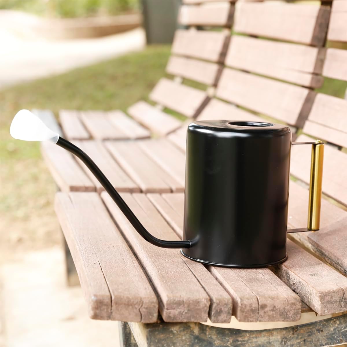 Stainless Steel 62oz Watering Can Long Spout Plant Misters for Indoor Plant Watering or Outdoor Gardening with 2Pcs Removable Spray Spout for Flowers Black