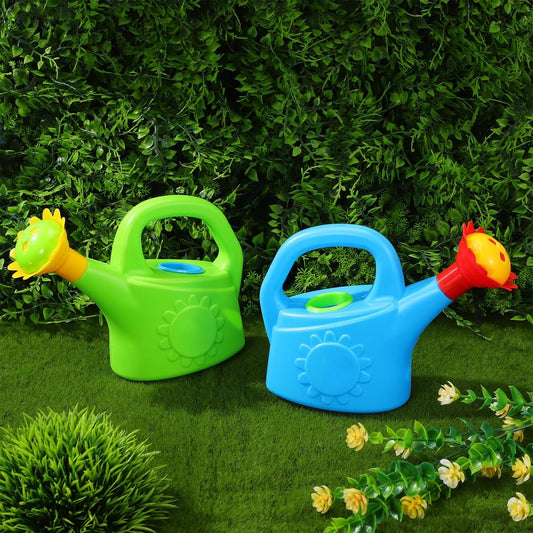 2 Pcs Kids Watering Can Toys, Mini Plastic Watering Can, Play House Garden Flower Water Pot for Toddlers, Outdoor Bath Beach Sand Toys (Random Color)