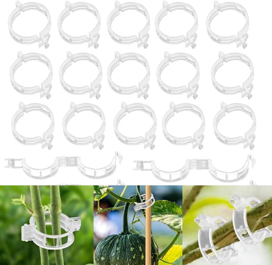 Plant Support Clips,100 Pcs Plastic Clips for Securing Climbing Plants,Tomato Vine Clips,Plant Fixing Clips,Garden Clips for Climbing Plants,Grape and Vine Vegetables White