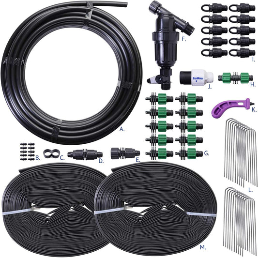 Drip Tape Irrigation Kit for Watering Row Crops in Farms - Waters Upto 10 20' Rows | Agricultural Grade Components | Trusted Brand Since 1991