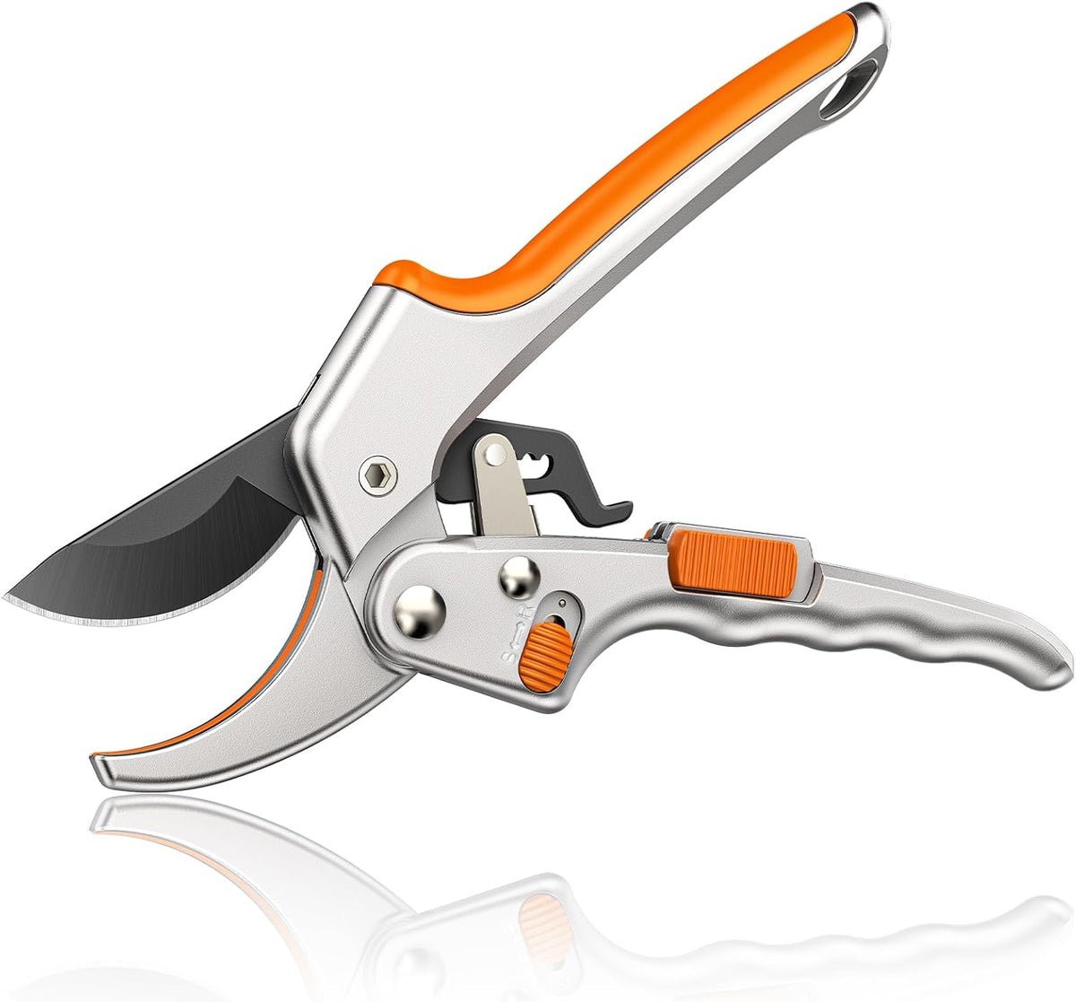 Pruning Shears, Gardening Tools - Garden Shears with Ratchet Anvil, Professional Pruners for Gardening, Garden Clippers/Pruning Scissors with Stainless Steel Blades & Non-slip Handle