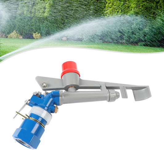 1 inch Irrigation Sprinklers Lawn Sprinkler, Agriculture Irrigation Spray Gun Sprinkler Large Area Sprinkler 360° Adjustable Watering, Impact Spray for Farms Orchards Tea Gardens Forestry