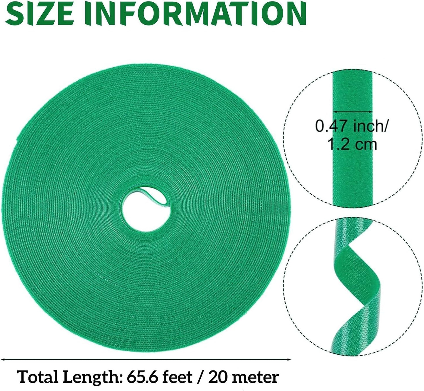 98.4 Feet Garden Tape Plant Ties Green Gardening Plant Tape Strap for Climbing Plants 1/2'' Gardening Tape to Support Plants, Vines, Tomatoes Reusable Gardening Ties Plant Tape (98.4feet)