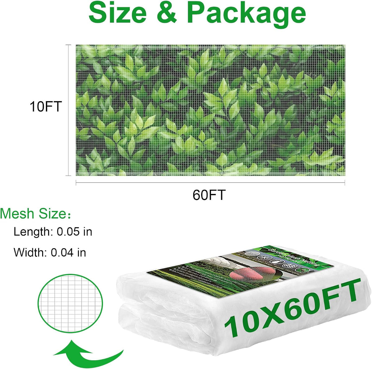 Garden Netting 10x20FT Ultra Fine Mesh Netting Bird Barrier Protection Vegetable Fruit Tree Bushes Plant Cover for Raised Bed