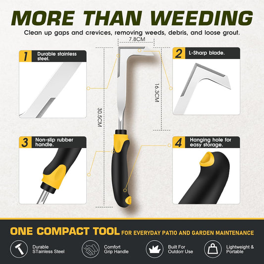Crack Weeder โ Heavy Duty Stainless Steel Crevice Weeding Tool