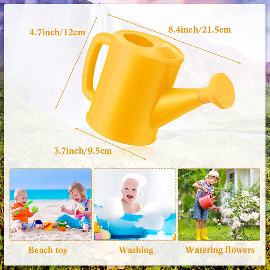6 Pieces Plastic Watering Can for Kids Small Beach Toy Watering Can Toys for Childs Toddler Boys Girls Water Play Outdoor Gardening Play Time Practical Use, Yellow, Pink, Blue