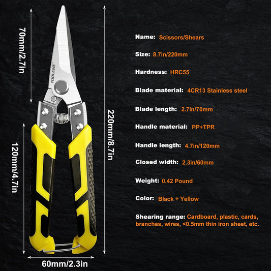 8.7 Inch Tin Snips Heavy Duty Metal Cutter
