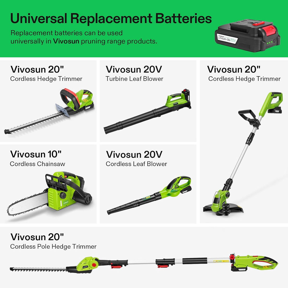 20" Cordless Hedge Trimmer, 20V Electric Bush Trimmer, 1400 RPM Shrub Trimmer, Dual-Action Laser Blade, 3/5" Cutting Capacity, Lightweight & Compact Trimmer, Battery and Fast Charger Included