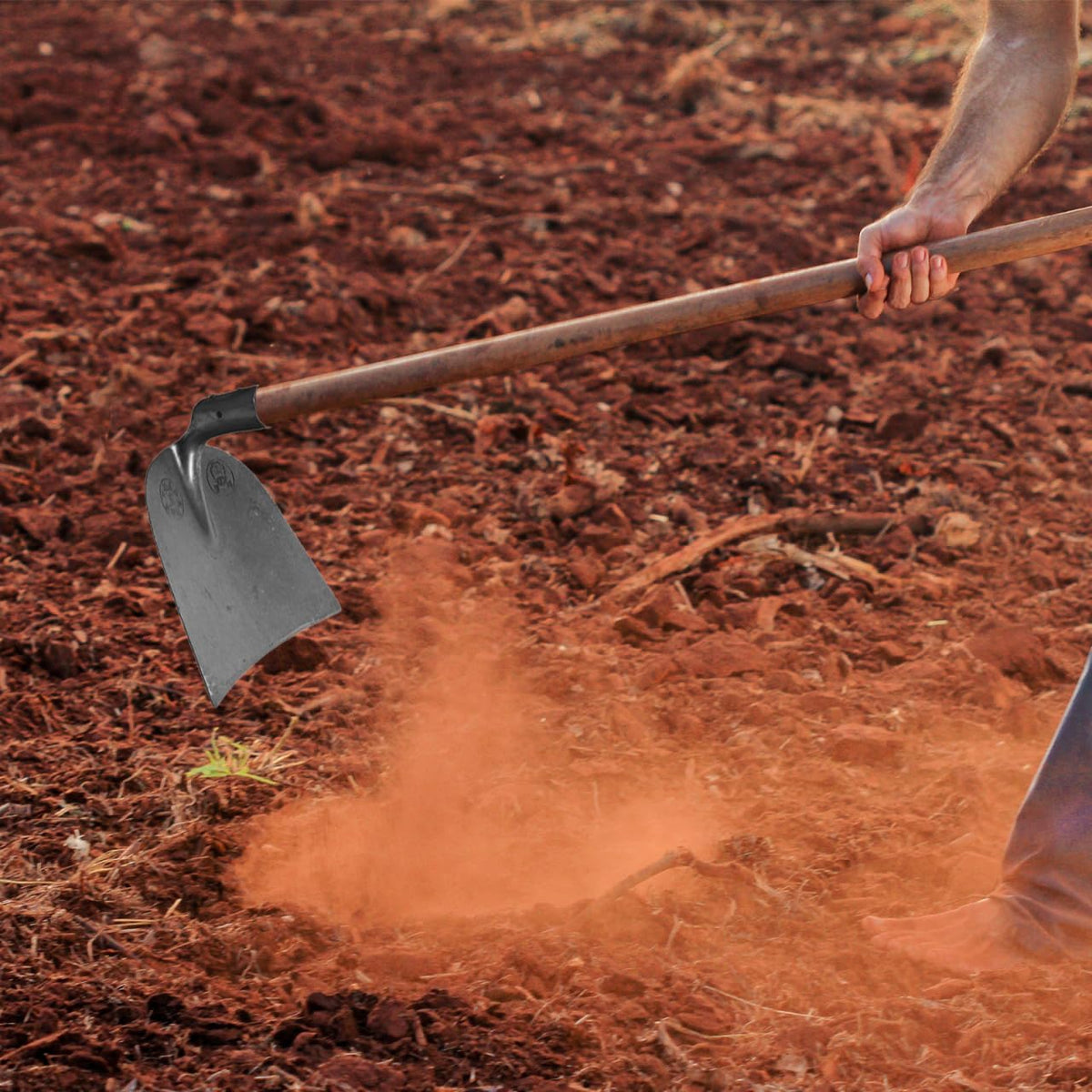 Manganese Steel Garden Hoe 10 Inch Wide Blade Durable Farming Tool for Digging Weeding and Soil Loosening with Rust Resistant Design
