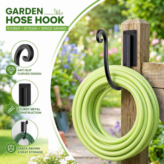 Garden Hose Holder Outside: Wall Mount Water Hose Holder - 8Inch Heavy Duty Garden Water Hose Hanger for Outside Hose Storage