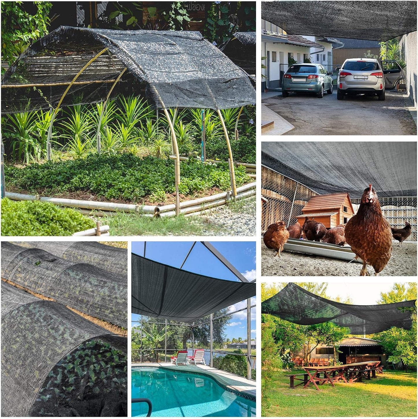 6.5 X 5FT 75% Garden Shade Cloth with Hoops, Plant Shade Cloth Garden