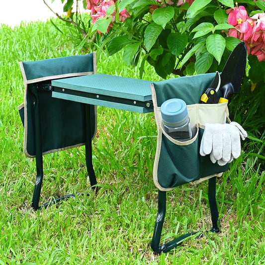 Upgraded Garden Kneeler and Seat with Thicken & Widen Soft Kneeling Pad,Heavy Duty Foldable Gardener Stool with 2 Tool Pouches,Gardening Gifts for Women Mom Men Seniors¡…