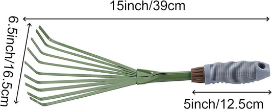 5 PCS 9 Teeth Garden Hand Rake, Small Hand Fan Rake with Non Slip Grip, Thicken Hand Rakes Garden Tool for Gardening, 15.4 x 6.3 x 1.7 Inch