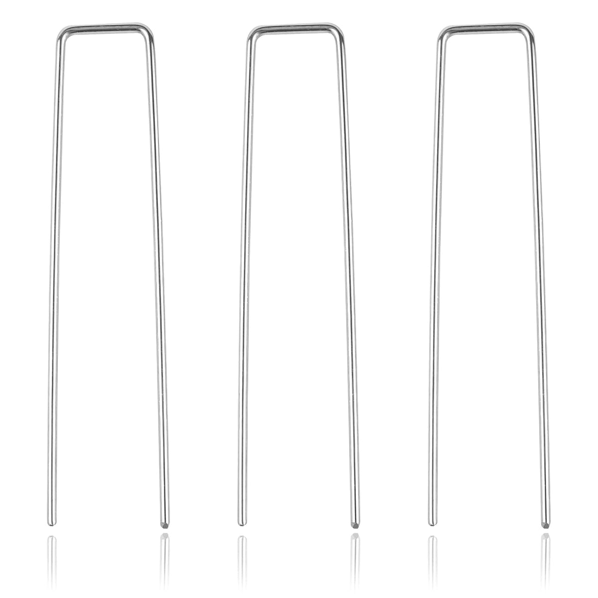 Landscape Staples - Heavy Duty 11 Gauge Galvanized U-Shaped Sod Pins for Weed Barrier and Landscaping Fabric Stakes - 1" x 6" (100 pcs)