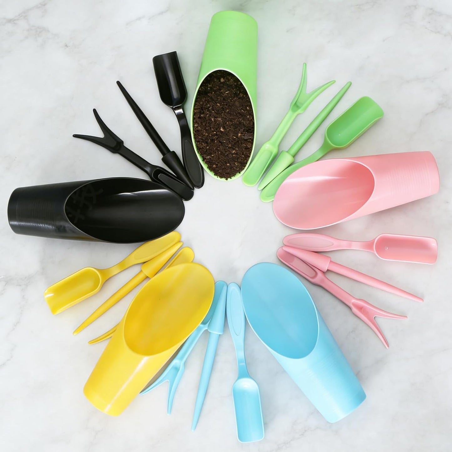 25 Pcs Bonsai Soil Scoop Set, Small Mini Gardening Tools, Garden Hand Tools Kit for Indoor Plant Care, Succulent Planting Tools for Planting, Transplanting Digging (Colorful)