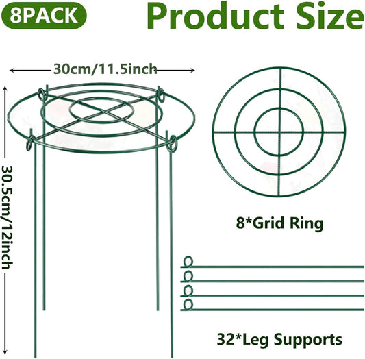 8 Pack Peony Cages and Supports, 11.5" D x 12" H
