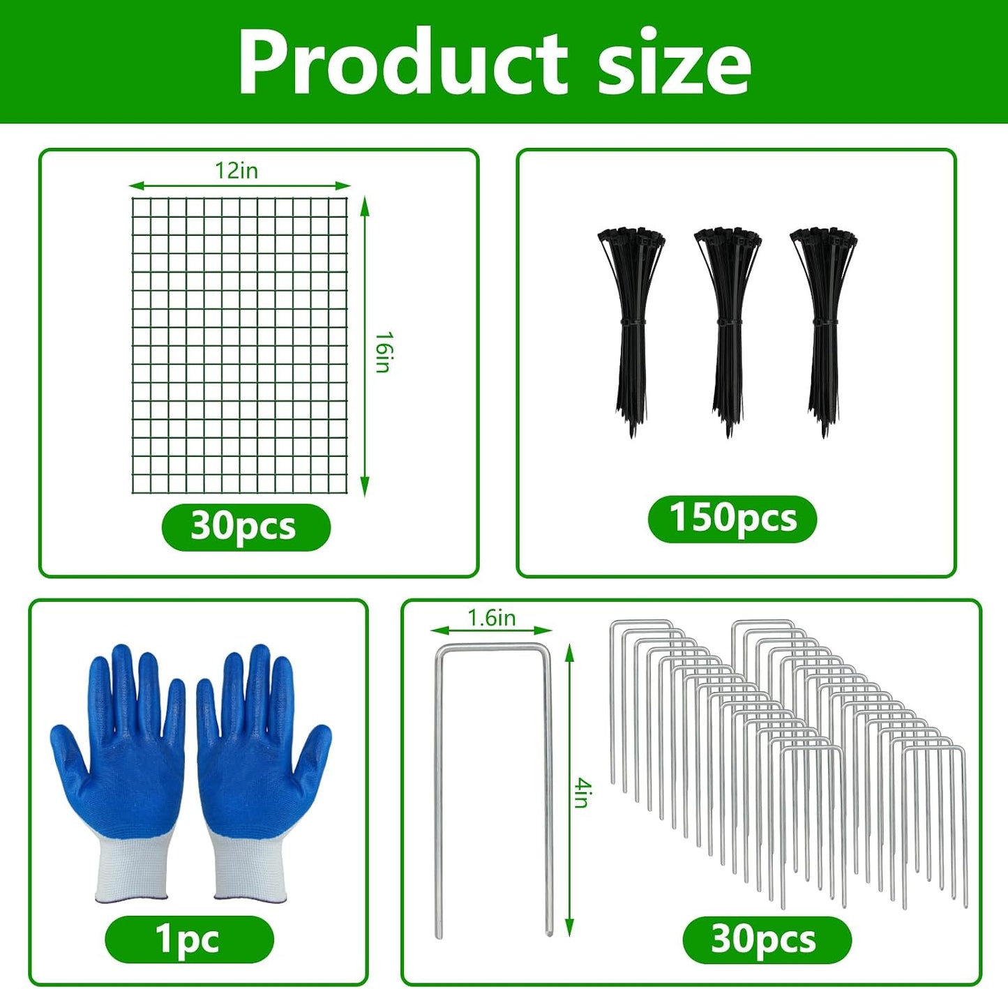 6 Pack 12x12 Inch Plant Protector Cages, Wire Plant Cover for Animals