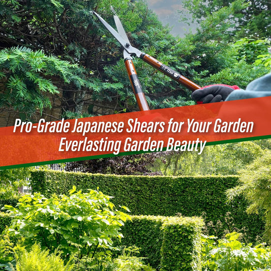 Hedge Shears 22.6" - Japanese Garden Clippers for Precise Trimming
