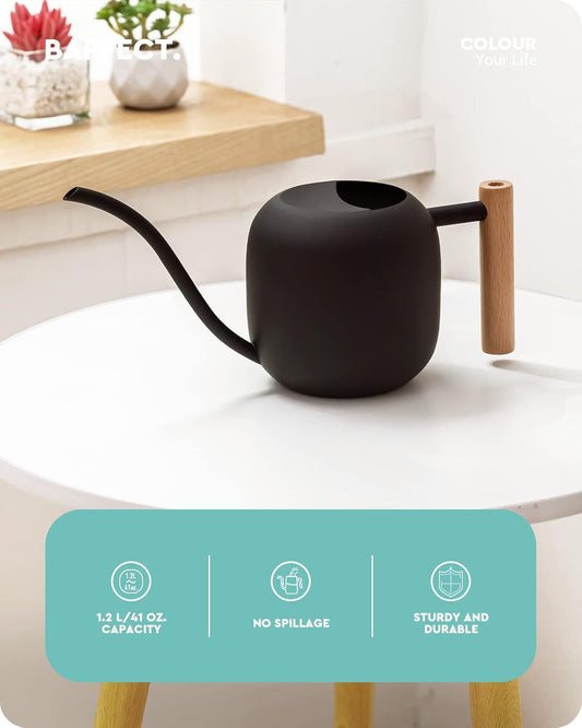 Watering Can Indoor Plants with Long Spout, 1.2L / 41oz (Black)