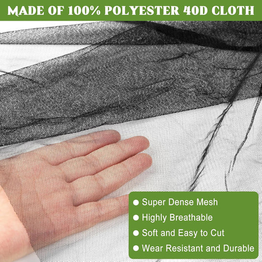 39 x 10 Ft Mosquito Netting, Garden Insect Bird Netting for Patio, Black