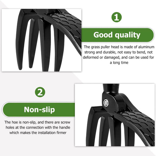 Stand Up Weeder Manual Weed ,Remover Weed Puller Tool with Foot Plate for Removing Weeds -Black Aluminum Lever Head Weed Puller, Garden Weeder Root Remover Tool(Without Pole)