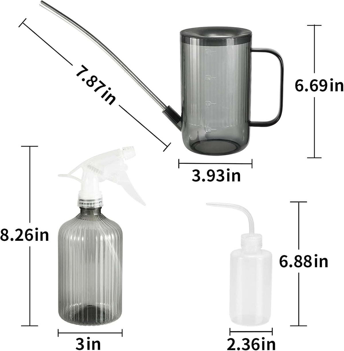 Watering Can Indoor Plants - Plant Watering Can 34 OZ, Long Spout Small Watering Can for House Plants Garden Potted Flowers with Spray Bottle, Squeeze Bottle Green