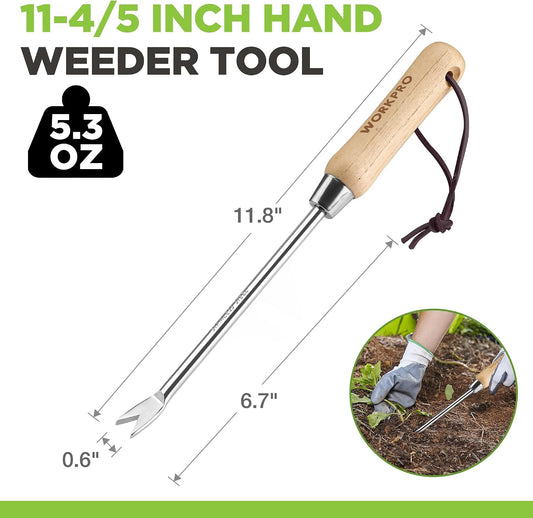 Dandelion Weeder Puller Tool with Wood Handle