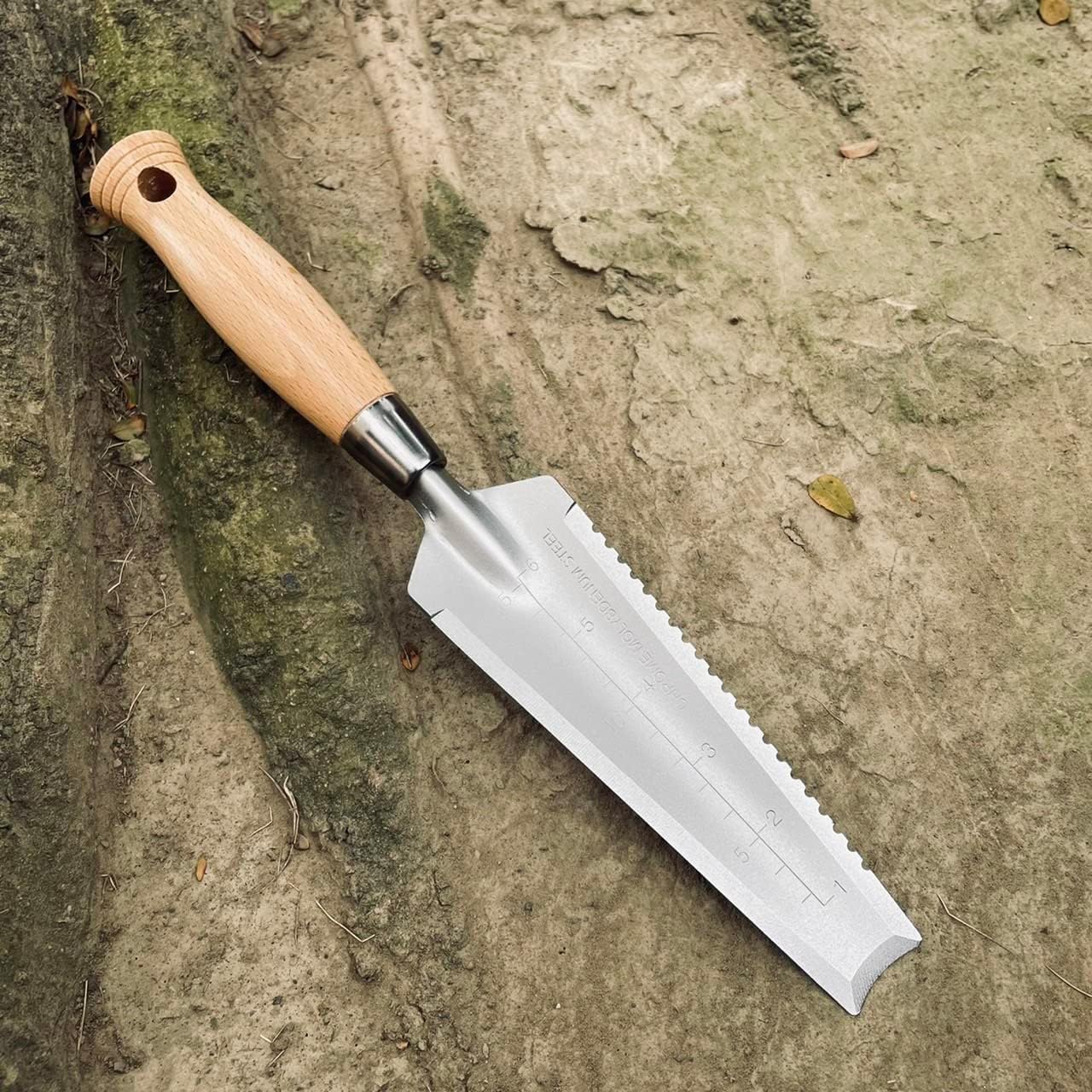 13.3" Alloy Steel Weeding Transplanter, Hori Hori Knife, Digging Trowel with Serrated Edge, Garden Root Cutter, and Dandelion Trowel for Propagation and Transplanting