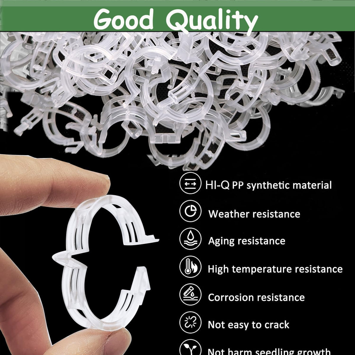 Secured Plastic Plant Clip, Plant Support Clips, Garden Clips for Climbing Plants, Plastic Trellis Clips Plant Support Clips Tomato Grape Vine Vegetables Plant Fixing Clips (100, White)
