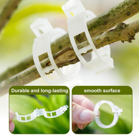 Secured Plastic Plant Clip, 2025 Upgrade Plant Support Clips Reusable Garden Clips, Garden Clips for Climbing Plants, Plastic Trellis Clips Tomato Grape Vine Vegetables Plant Fixing Clips (50, Green)