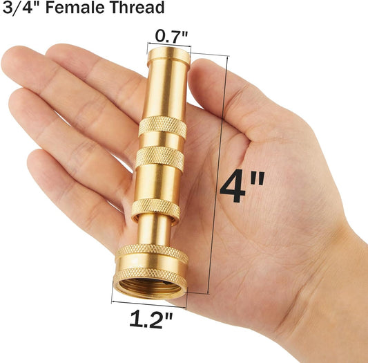 Heavy Duty Brass Hose Nozzle-4'' Adjustable Twist Garden Hose Nozzles