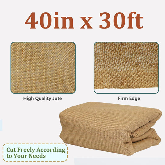 40"x30' Burlap Fabric Frost Cloth Plant Covers Freeze Protection
