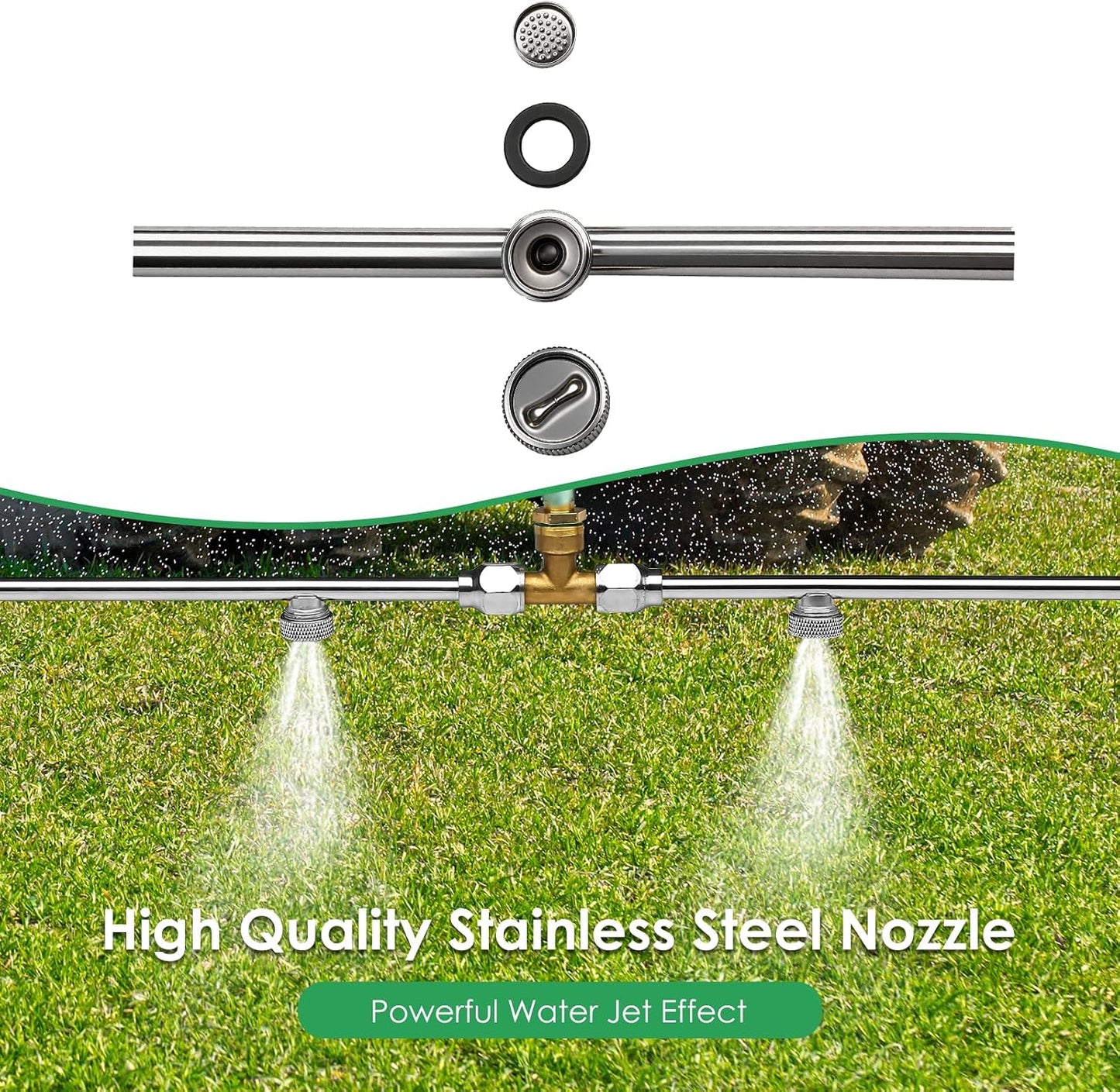 10 Nozzles Metal Sprayer Boom Wand with 3/8 Inch Brass Barb, Spray Wand, Up To 55.1 Inches Long, Suitable For Watering Large Areas In Gardens, Farms