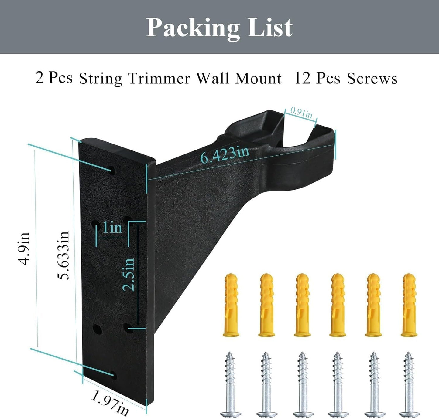 2 Pcs Heavy-Duty Wall Hanging Holder for Power Tools Fits EGO 56V Trimmer