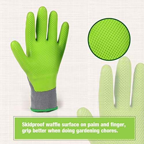 6 Pairs Garden Gloves Men and Women with Eco Latex Palm Coated
