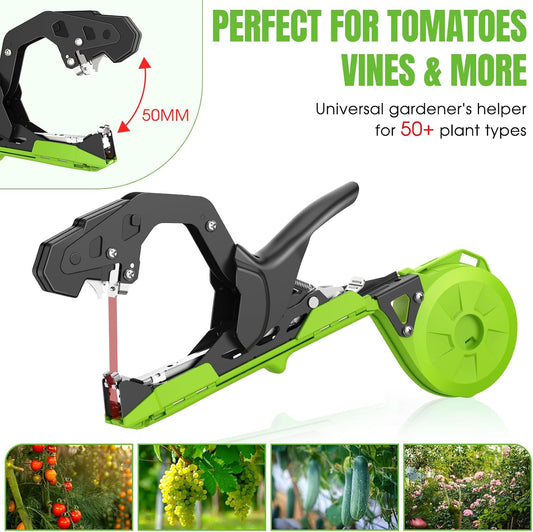 Plant Tying Machine, Come with 10000pcs Staples 20 Rolls (Green)