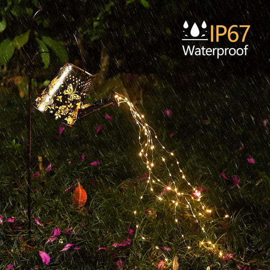 Solar Watering Can Lights Outdoor Garden,LED Butterfly Light(with Bracket)