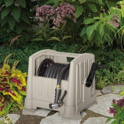 Garden Hose Reel Cart CPLPPJ100DT Hideaway with 100-Foot Hose Capacity, Heavy Duty Resin Portable. Perfect for Patio & Poolside Cleaning, Garden, Yard, Backyard, Lawn Car Wash.